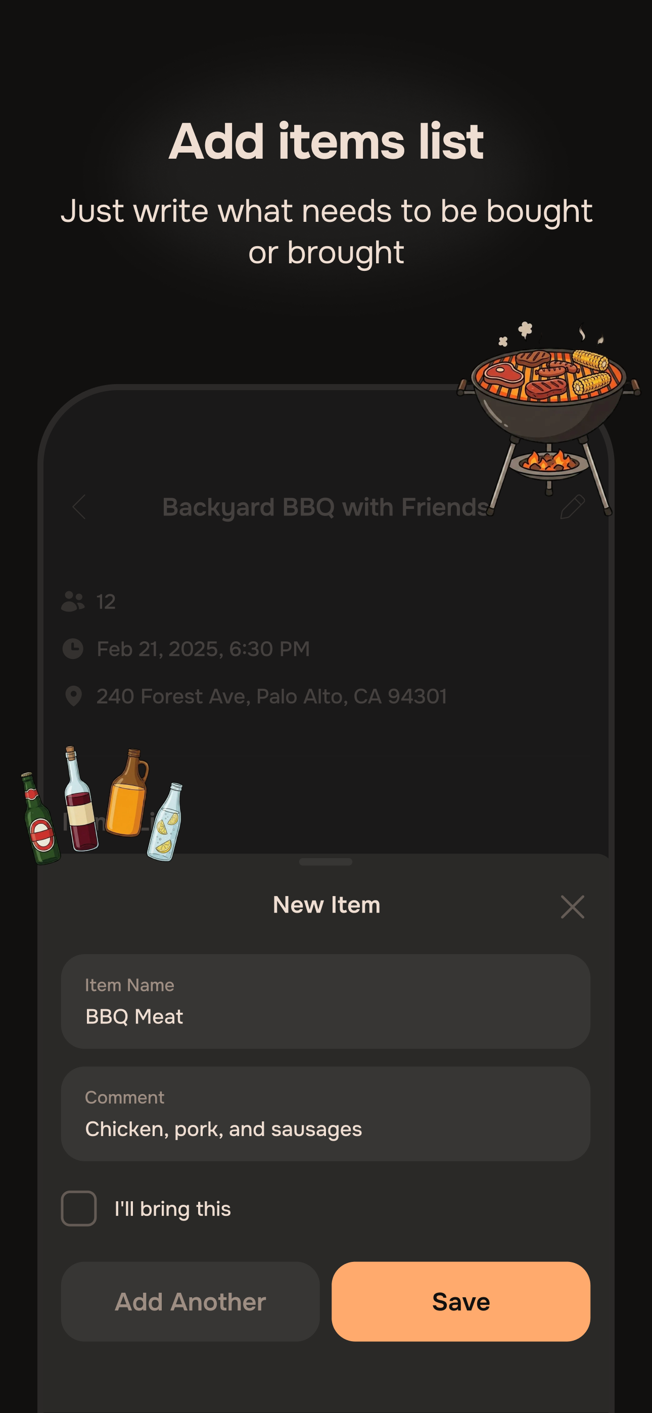 Sharing event invite link with friends